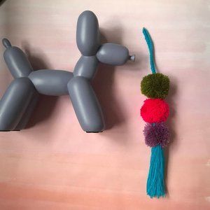 Tassel PomPom Tiered Yarn Organic Tote Accessory